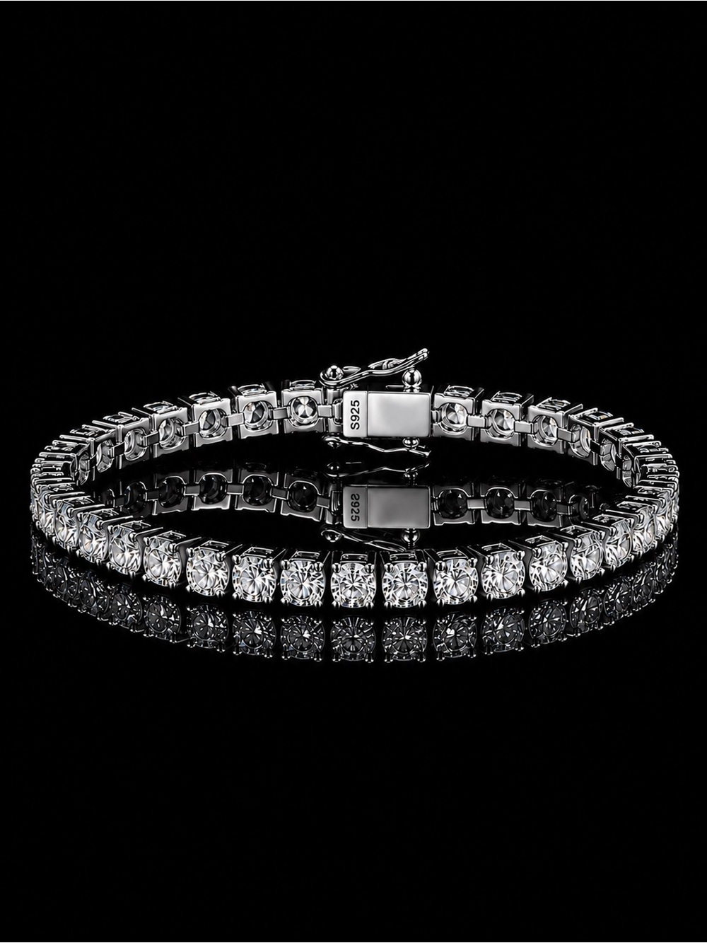 925 Silver, 12.6CTW Moissanite Tennis Bracelet - 7”